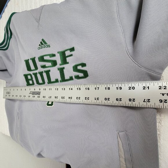 Adidas USF Bulls Gray Hoodie Pullover Mens Size Medium South Florida Sweatshirt - Picture 6 of 7